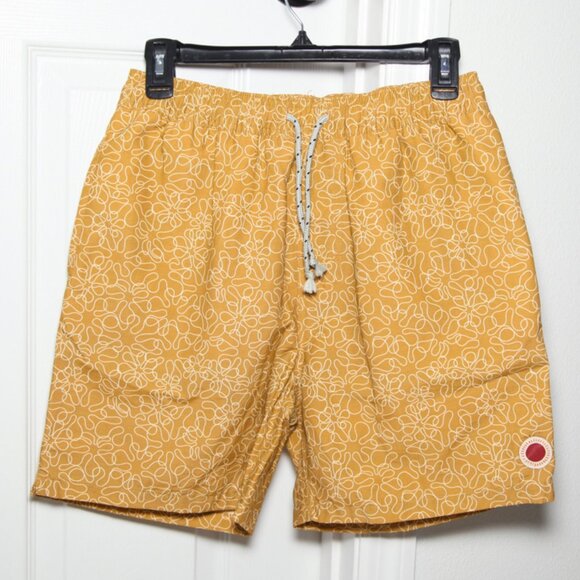 Mollusk Mustard Vacation Trunks Hanalei Sun Shine Men's Size S NWT - Picture 1 of 10